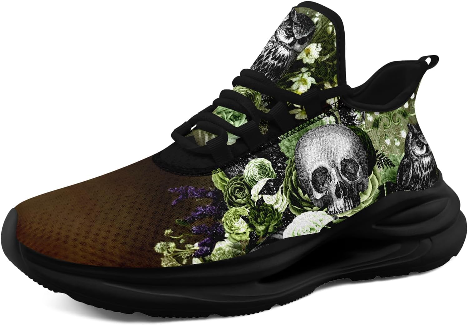 

Мужские беговые кроссовки AWSOLE в готическом стиле, с черепами, легкие, дышащие, модные кроссовки, повседневные спортивные для тренажерного зала и прогулок, черный/зеленый/коричневый/серый/светло-зеленый
