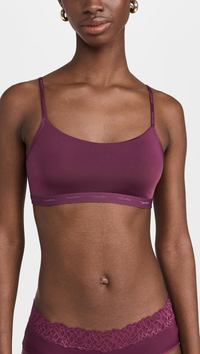 Calvin Klein нижнее белье женский бюстгальтер-бралетт с легкой подкладкой, Mauve Wine — фото 2