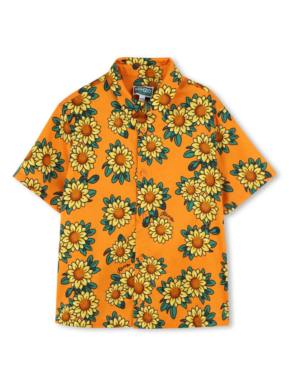 

Рубашка с принтом Kenzo Kids, оранжевый