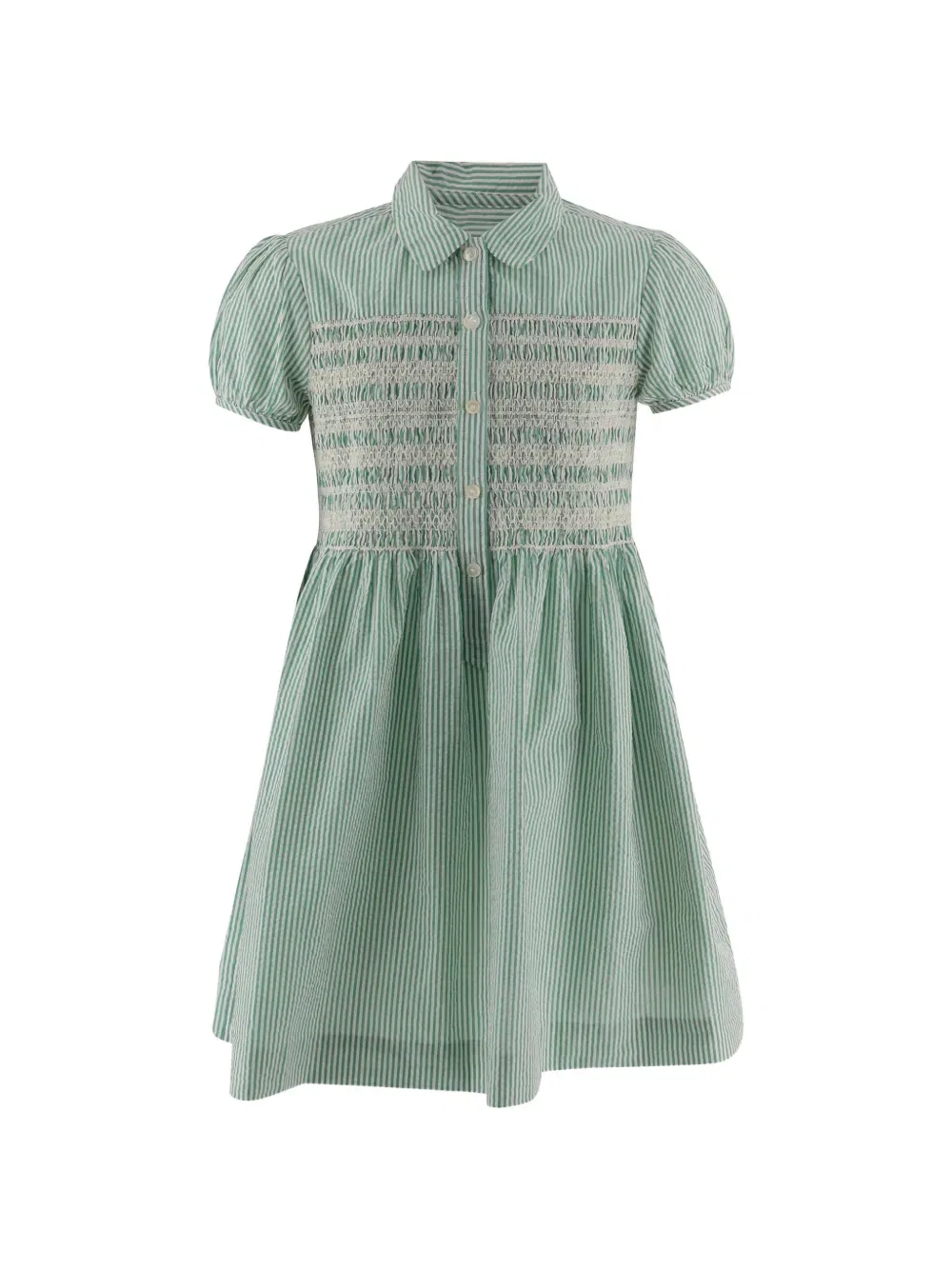Полосатое платье со сборками Polo Ralph Lauren Kids, зеленый