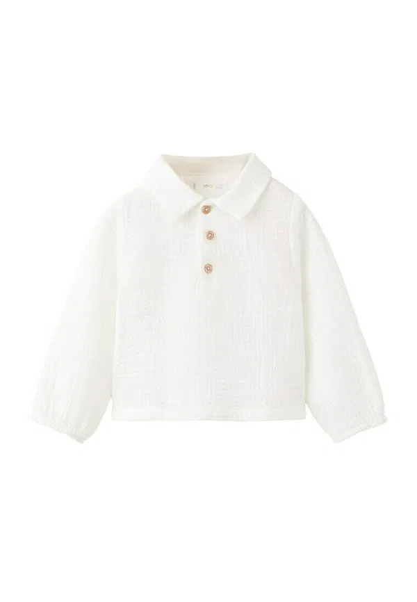 Детская рубашка-поло кремового цвета Mango Kids, Off-White