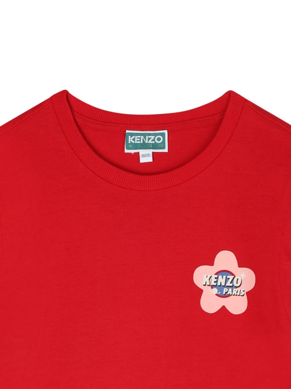 Платье-футболка с логотипом Kenzo Kids, красный — фото 3