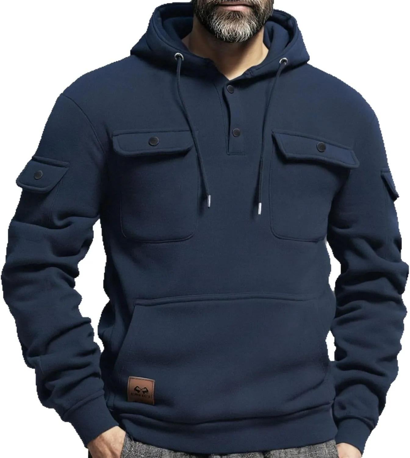 

Толстовка Fleece с капюшоном на шнурке, мужская, утепленная