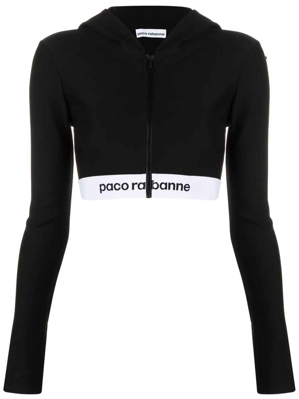 

Укороченное худи с логотипом Rabanne, черный