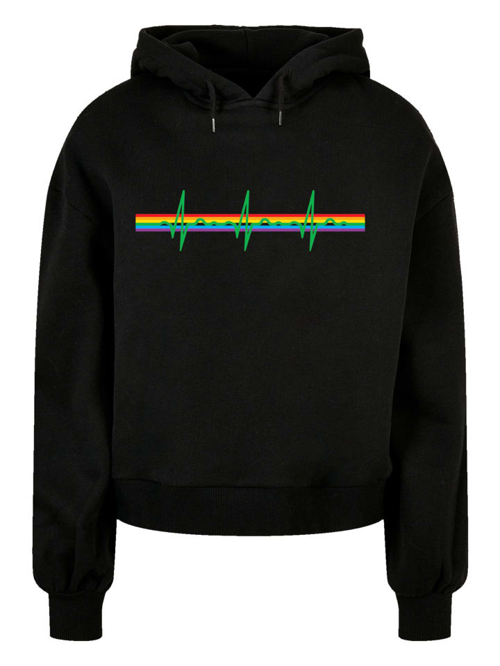 

Толстовка большого размера с капюшоном Pink Floyd Prism Heartbeat черного цвета F4NT4STIC