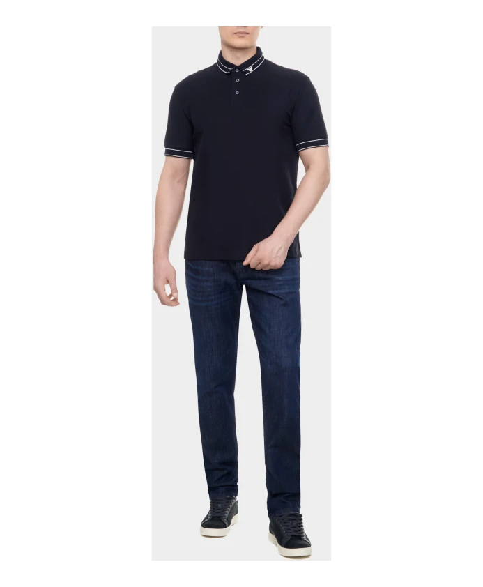 Джинсы J06 с эффектом потертости, зауженный крой, деним 8 унций. Emporio Armani, синий — фото 4