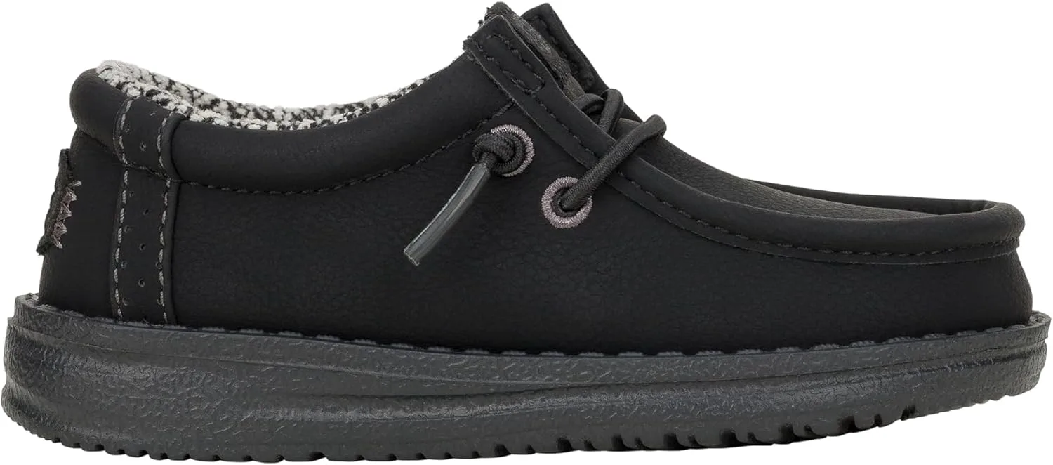 Мокасины HEYDUDE Kids' Wally Classic (для малышей/детей/подростков), черный — фото 3