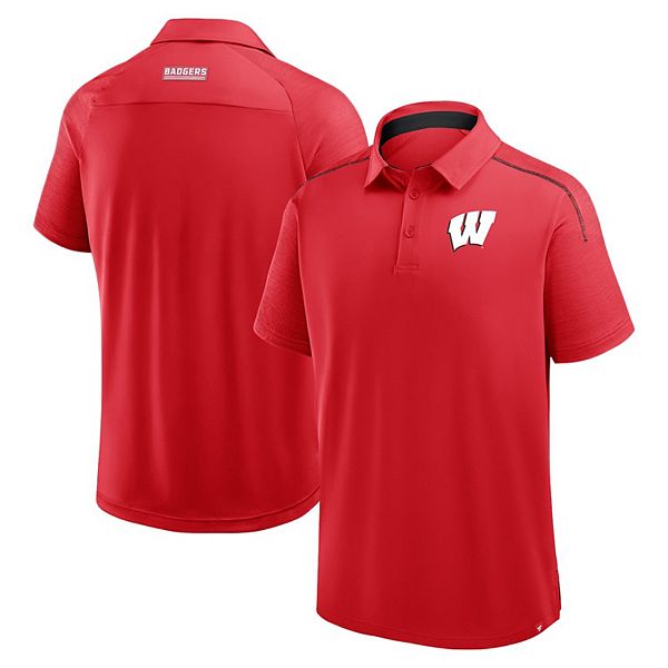 

Мужская красная футболка wisconsin badgers take the lead defender raglan polo Fanatics