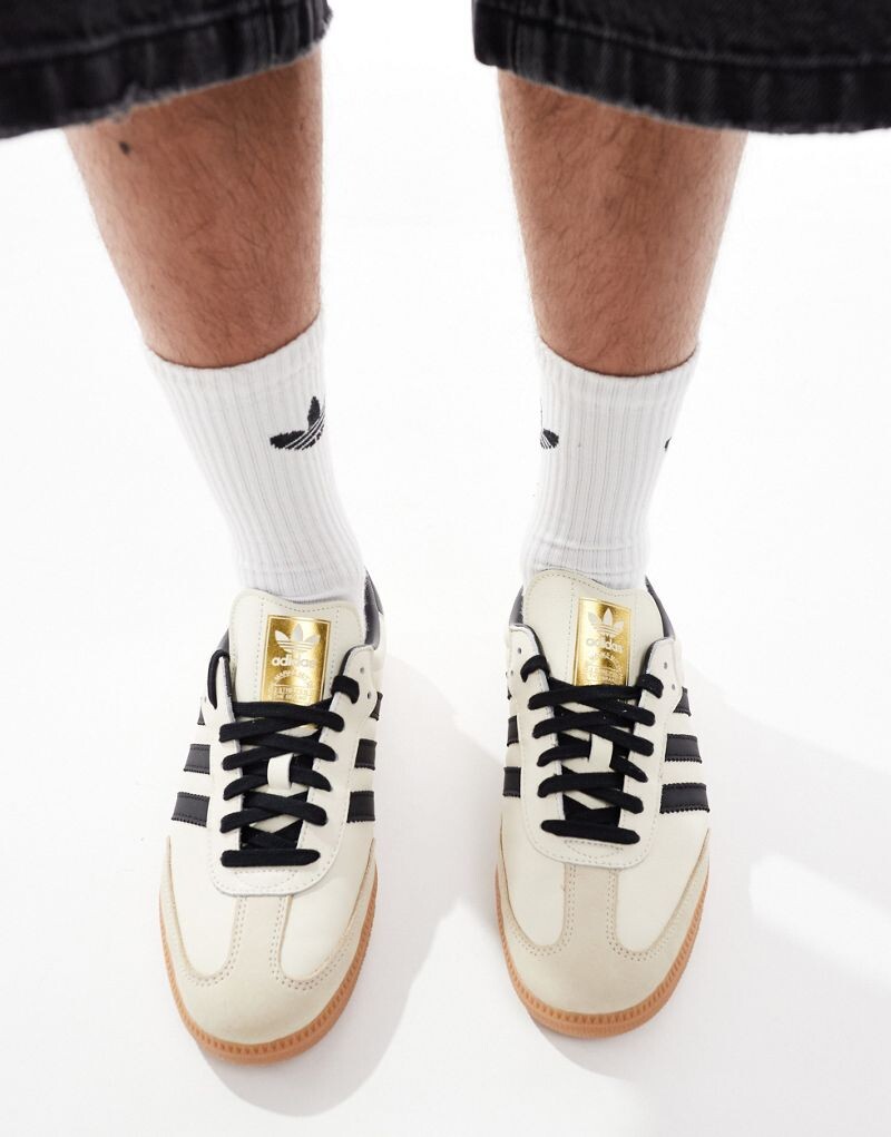 Adidas Originals - Samba OG - кремово-черные кроссовки — фото 3