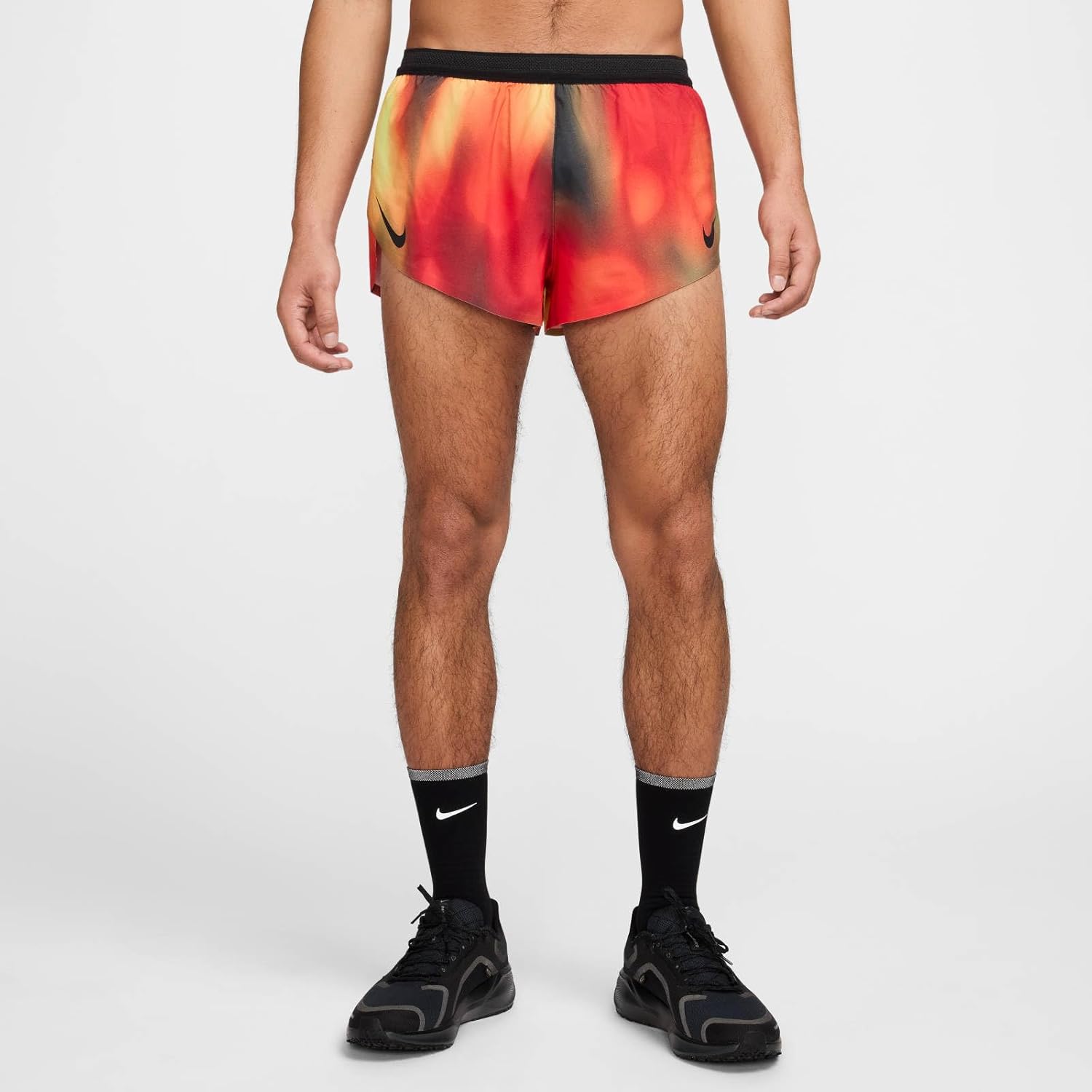 Nike Mens Aeroswift Elite Entry Dri-fit Adv-laufshorts (Herren), Lt Lemon Twist/Lt Crimson/Black/Black — фото 2