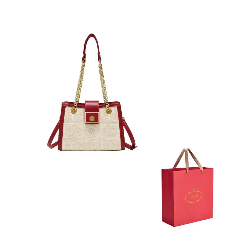 

PAYOT Женская сумка через плечо из искусственной кожи микрофибра бежево-красная, Ecru & Red