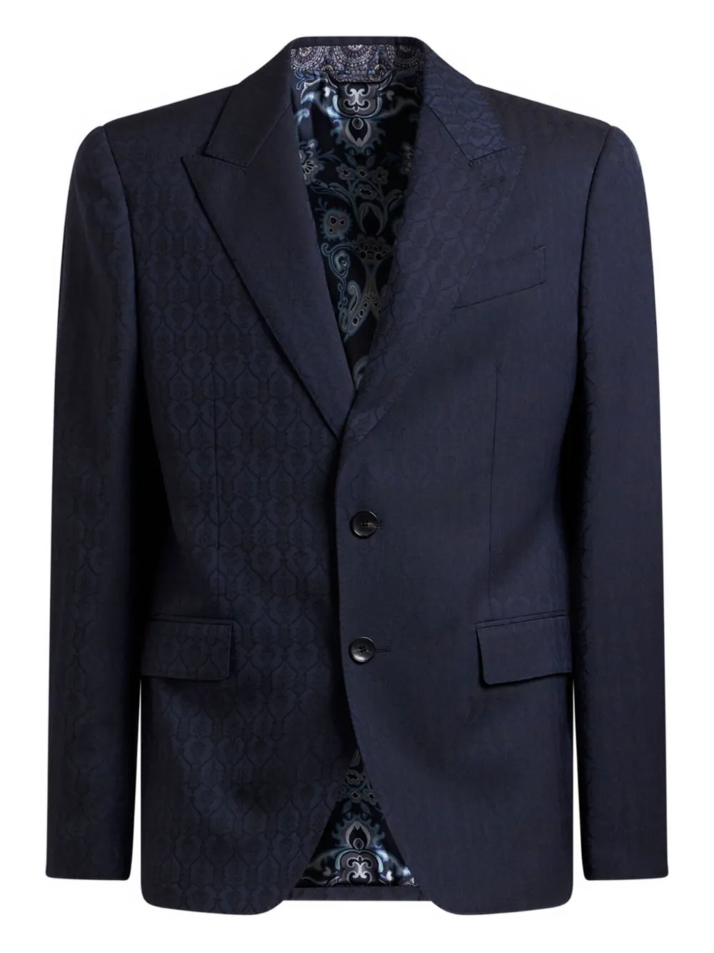 

Шерстяной жаккардовый пиджак ETRO, синий