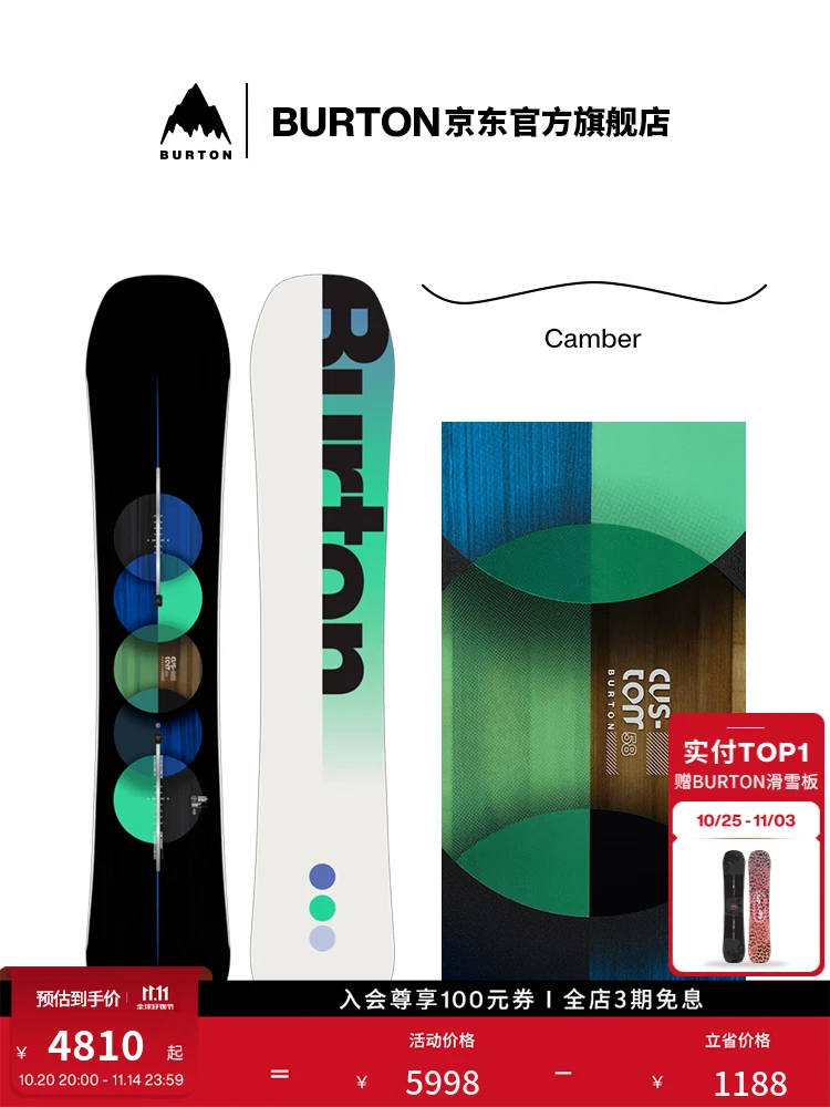 

Burton Официальный мужской кастомный сноуборд Camber для горных лыж и сноуборда 156 см