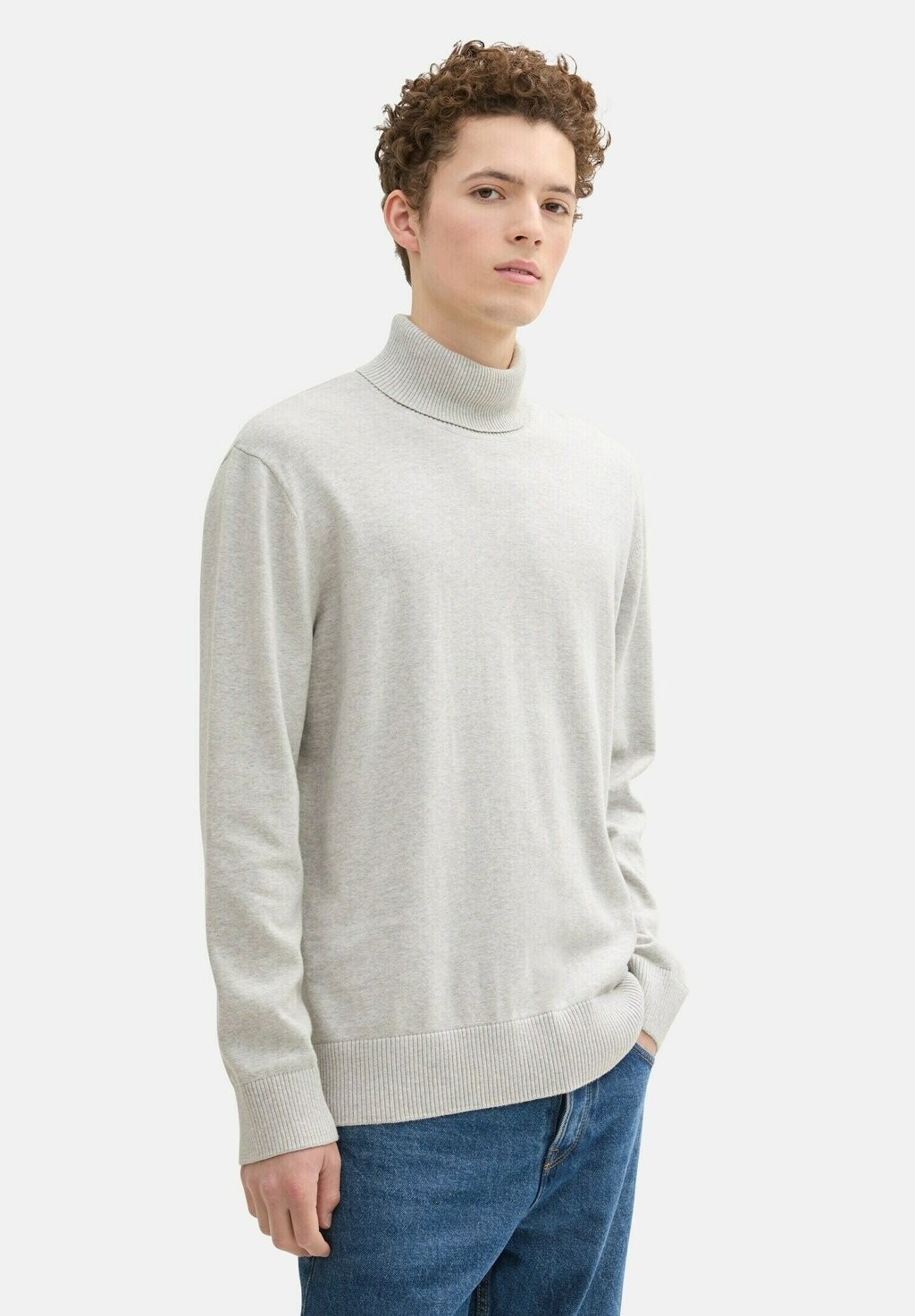 

Джемпер BASIC ROLLKRAGEN TOM TAILOR DENIM, цвет Mottled Light Grey