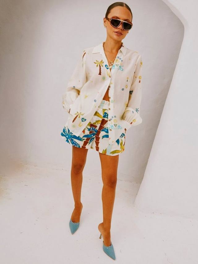 

Рубашка с принтом miley charm Never Fully Dressed, кремовый/разноцветный