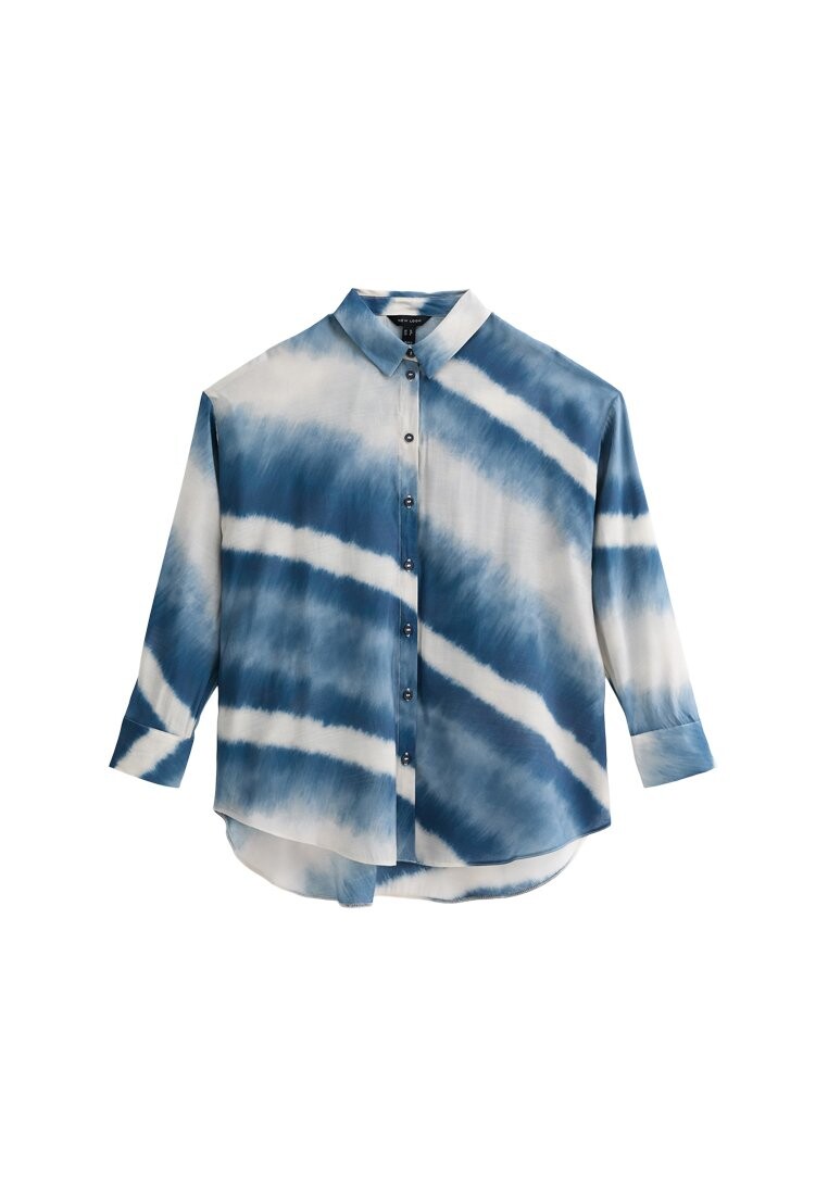 

Блузка на пуговицах TIE DYE OVERSIZED New Look, синий