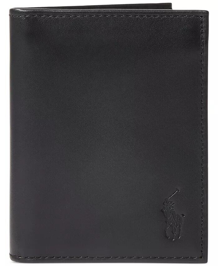 

Мужской бумажник из полированной кожи Polo Ralph Lauren, черный