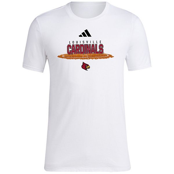 Мужская белая футболка louisville cardinals softball pitcher's circle Adidas — фото 3