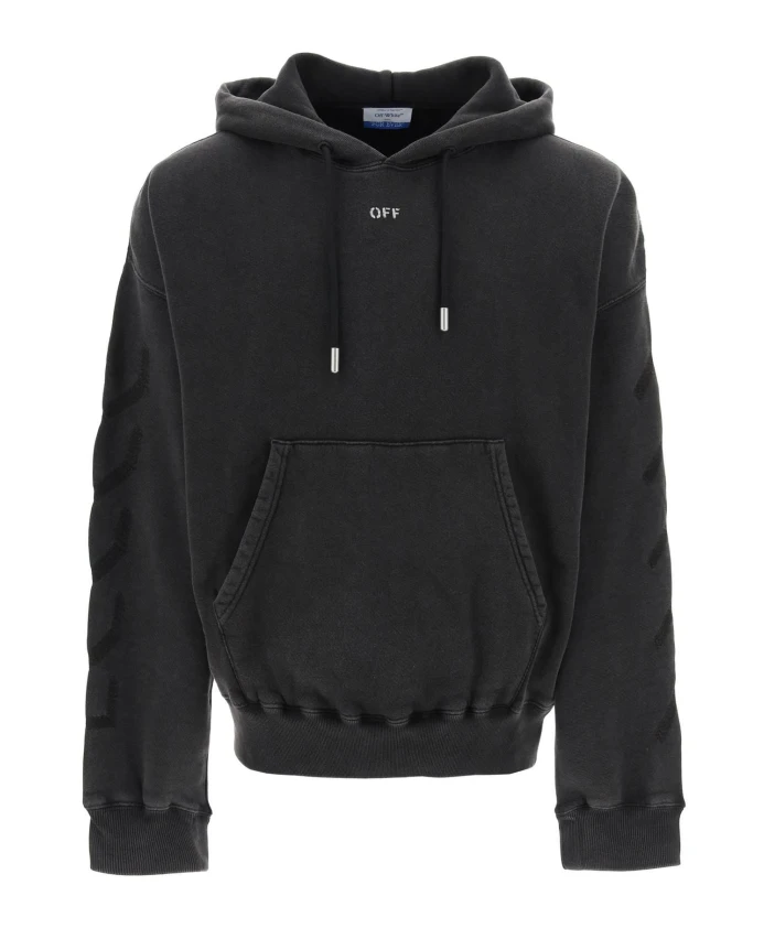 

Толстовка из стираного хлопка с графическим принтом Off White, серый