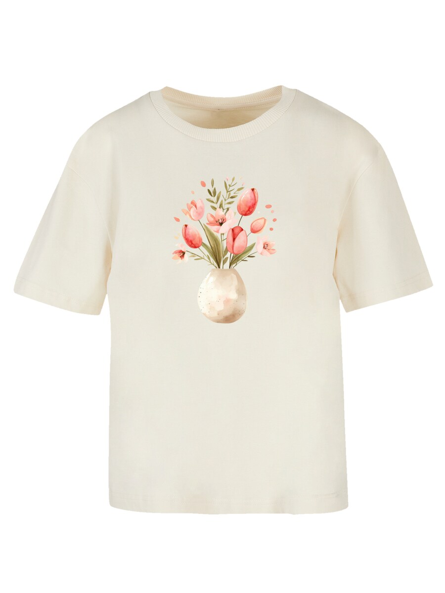 

Футболка F4NT4STIC Rosa Frühlingsblumenstrauß, Sand