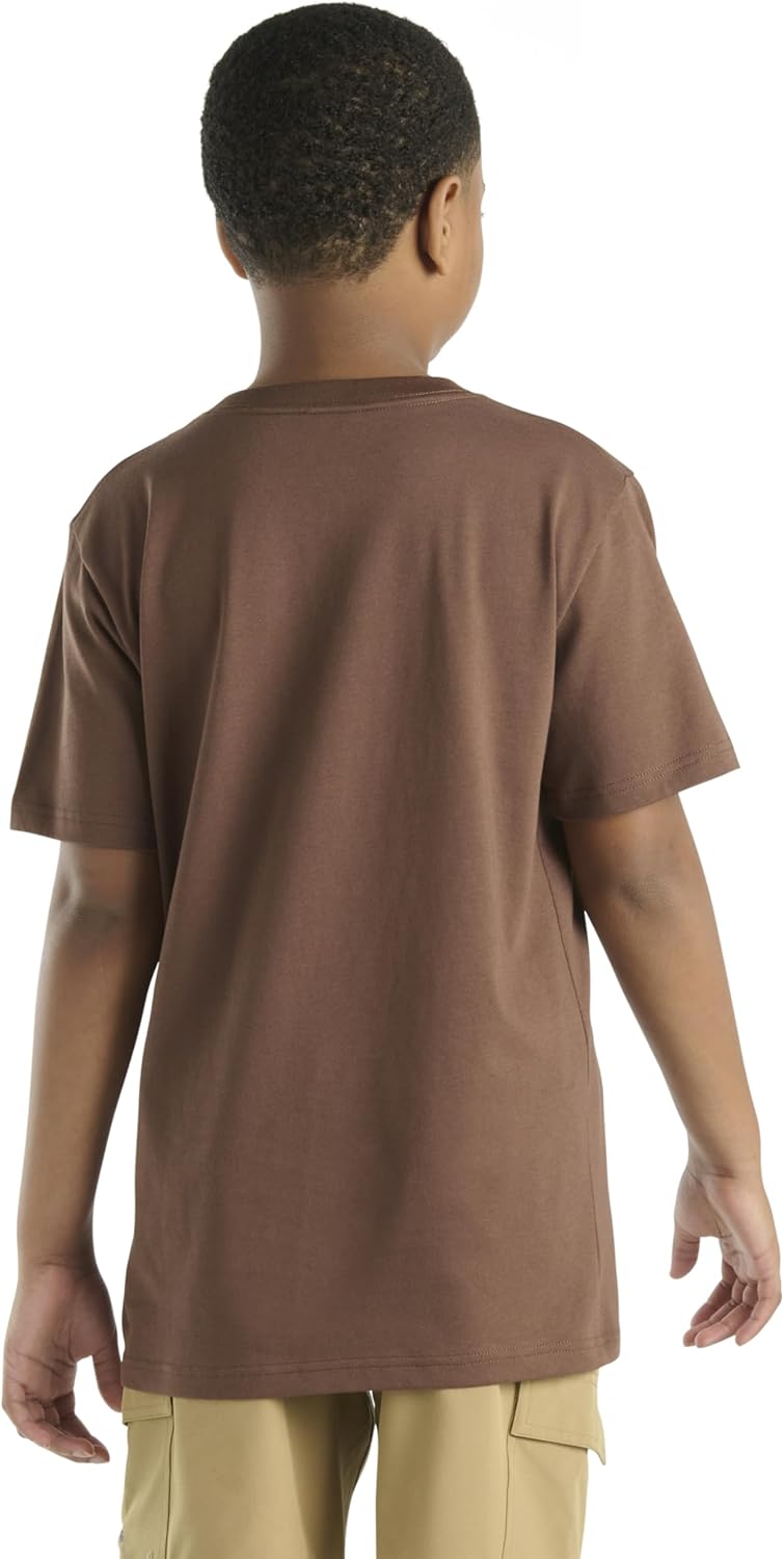 Детская футболка Carhartt CA6655 с коротким рукавом и карманом - унисекс, Med Brown — фото 2