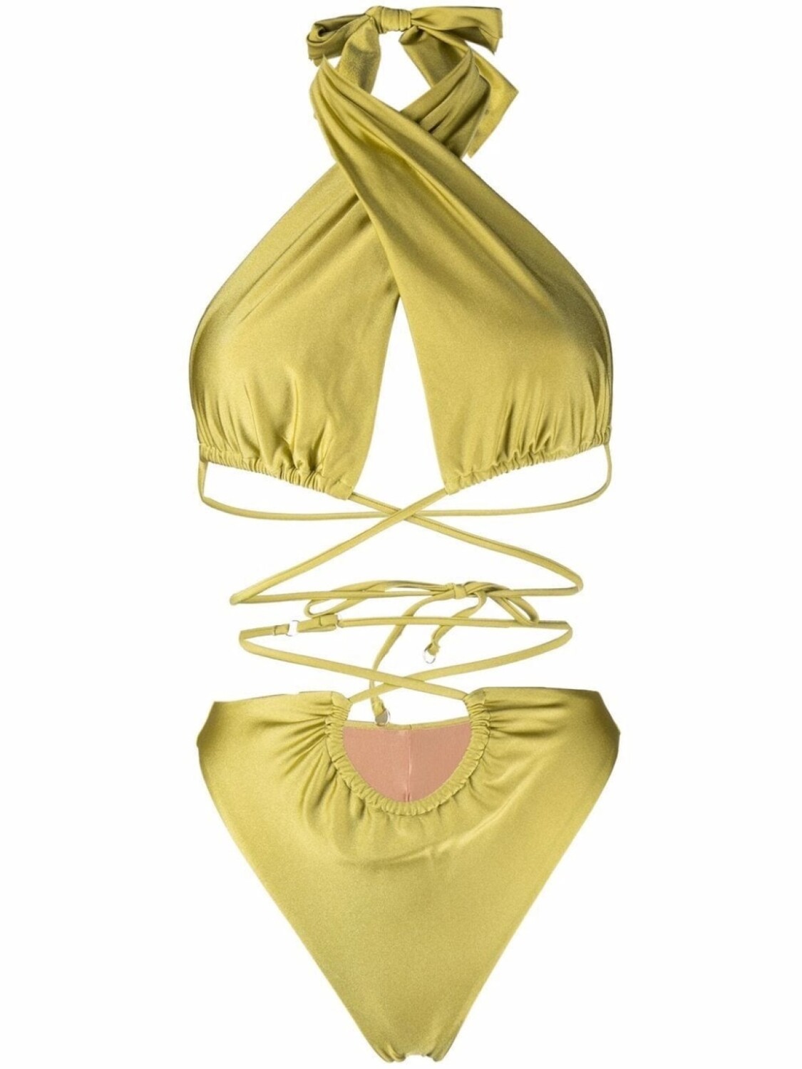 

Noire Swimwear купальник с вырезом халтер, желтый