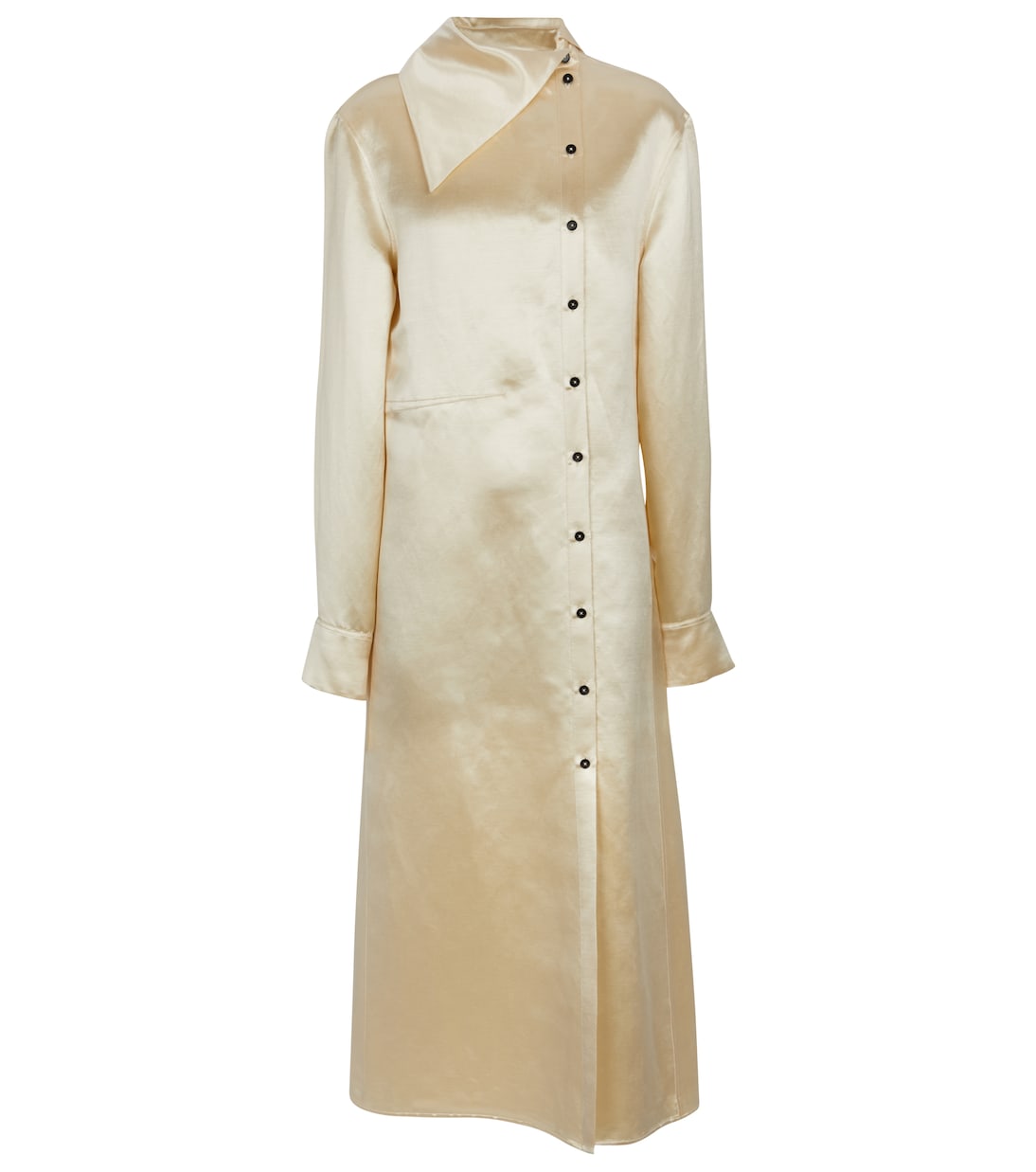 

Асимметричное атласное платье миди Jil Sander, Light Beige