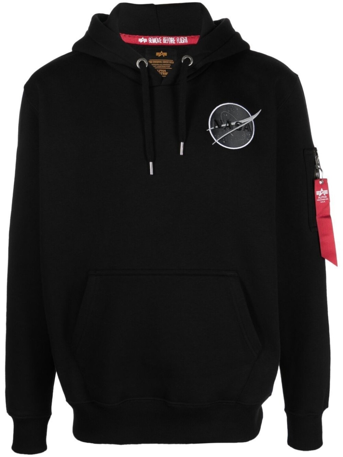 

Alpha Industries худи с кулиской и графичным принтом, черный