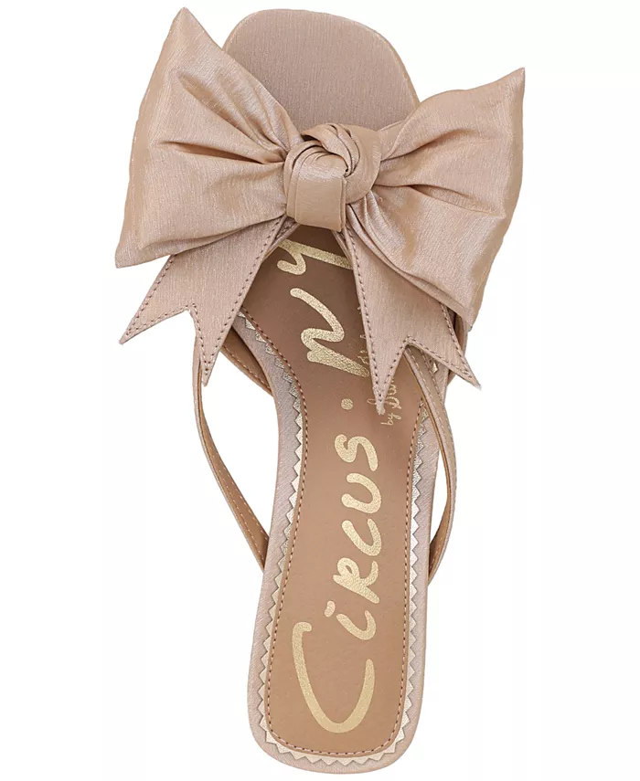 Женские босоножки на низком каблуке Natalina Bow с бантом Circus NY by Sam Edelman, коричневый/бежевый — фото 4