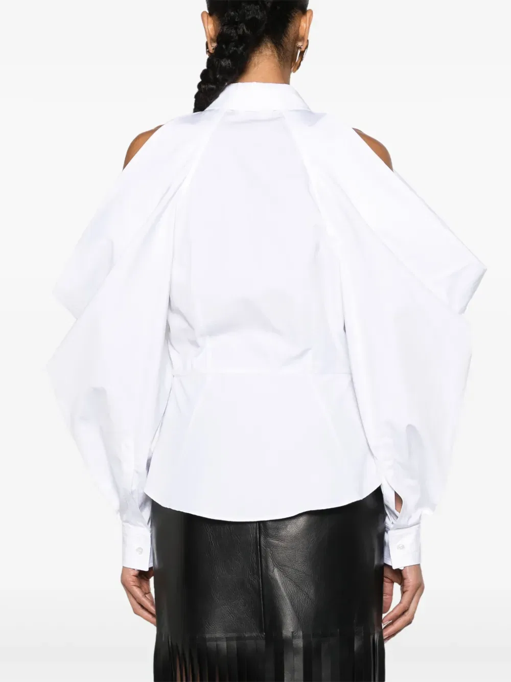 Рубашка с разрезами и ниспадающими рукавами Alexander Mcqueen, белый — фото 4