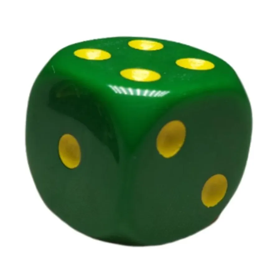 

d6 18 мм непрозрачный темно-зеленый с желтым (12), Game Dice - Opaque (Role 4 Initiative)