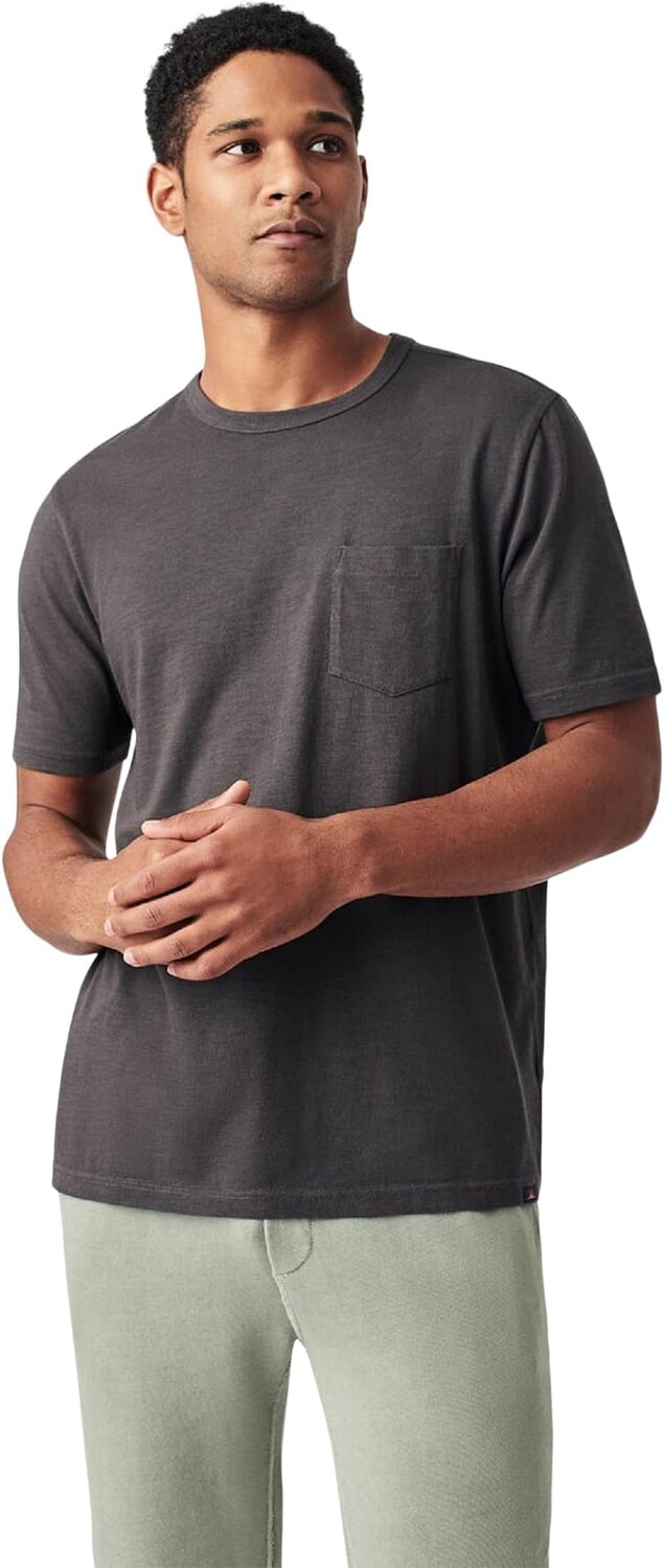 

Выцветшая футболка с карманами Faherty, цвет Washed Black 1