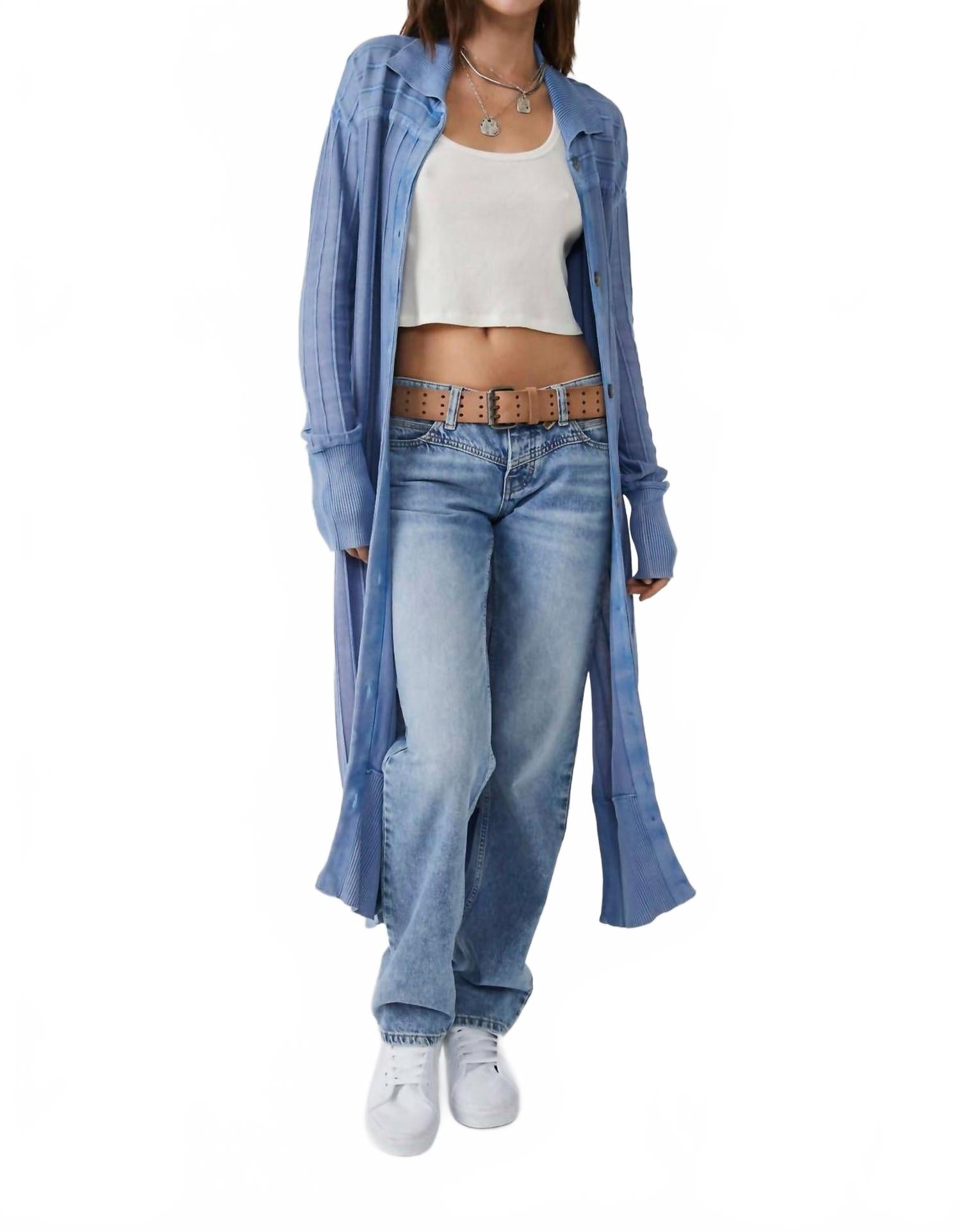 

Хадсон Макси Кардиган в цвете Блэкберд Блю Free People, синий