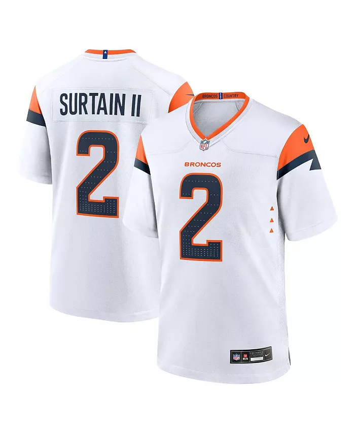 

Мужская игровая футболка Patrick Surtain II Denver Broncos Nike, белый