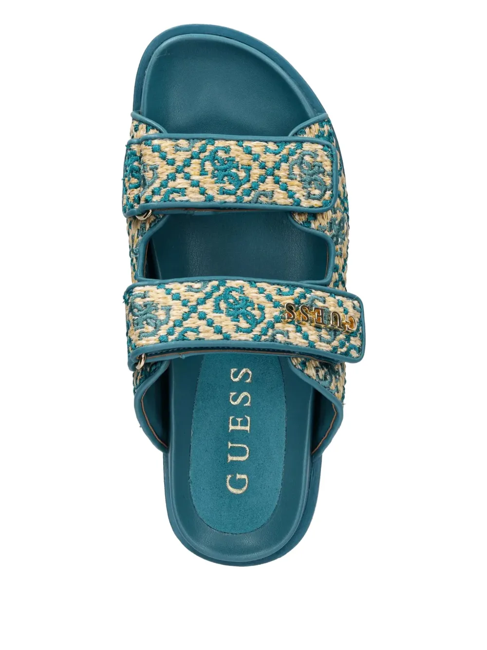 Сандалии с фактурными ремешками GUESS USA, зеленый — фото 4