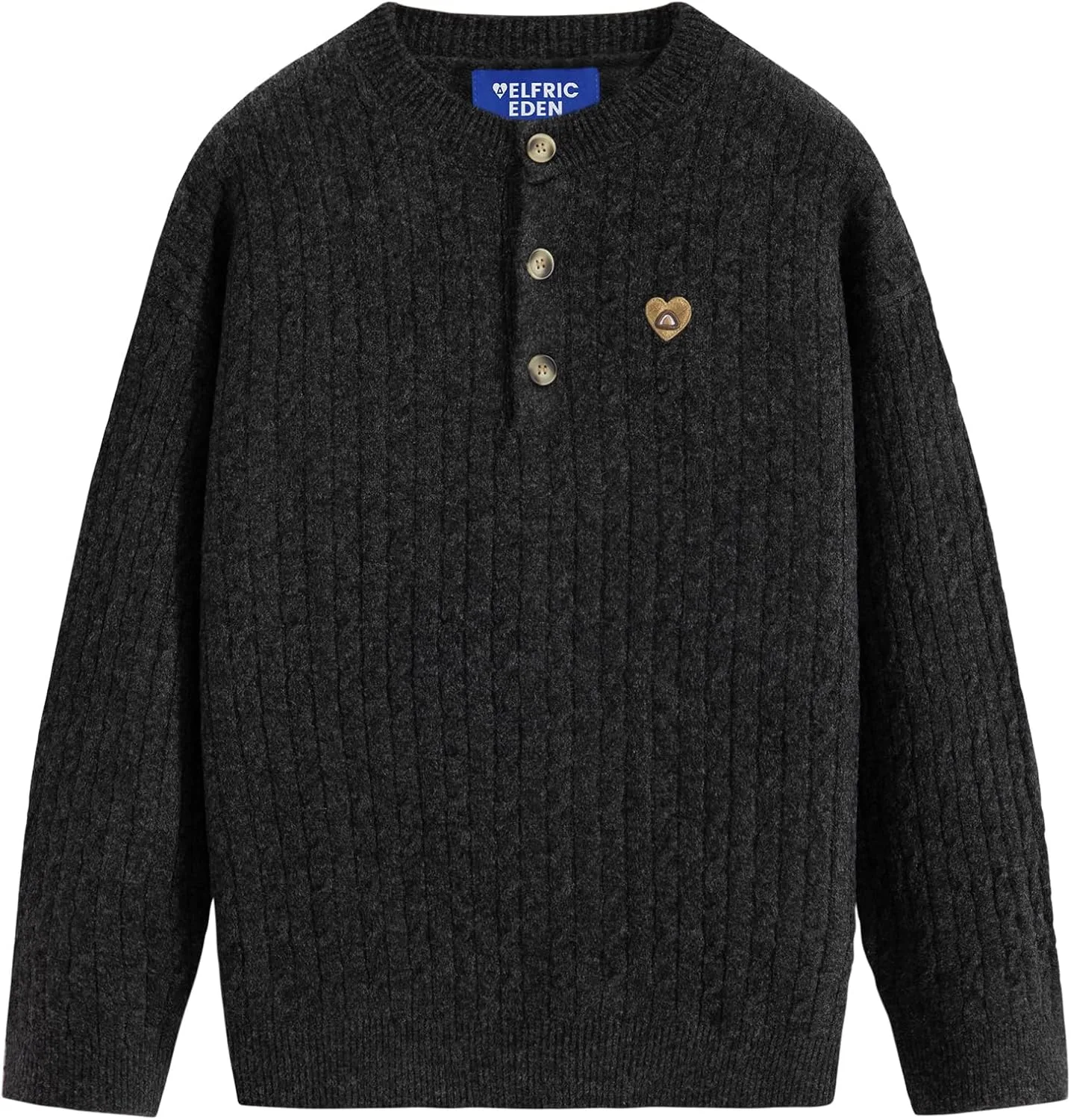 

Aelfric Eden свитер Oversized Unisex Vintage Cable Knit с длинными рукавами и пуговицами