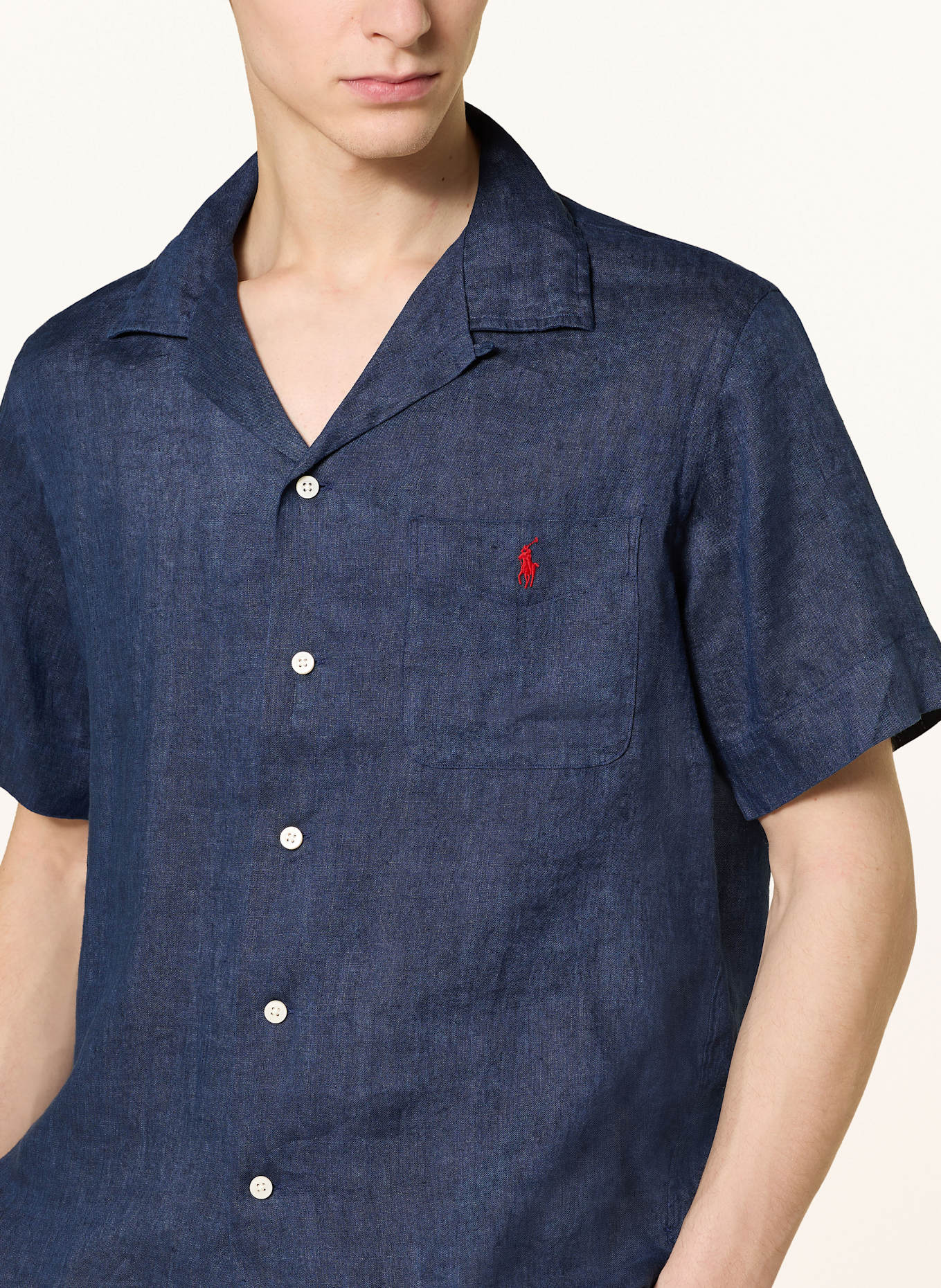 Классическая льняная рубашка для отдыха Polo Ralph Lauren, синий — фото 4