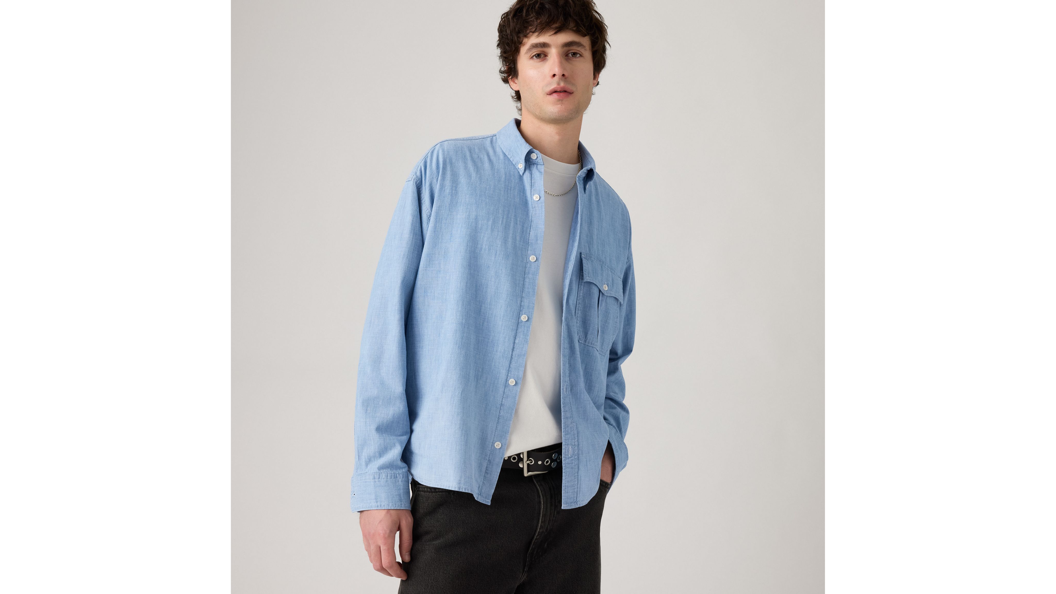 

Рубашка свободного кроя Zandt Levi's, Charlie Light Chambray - Light Wash