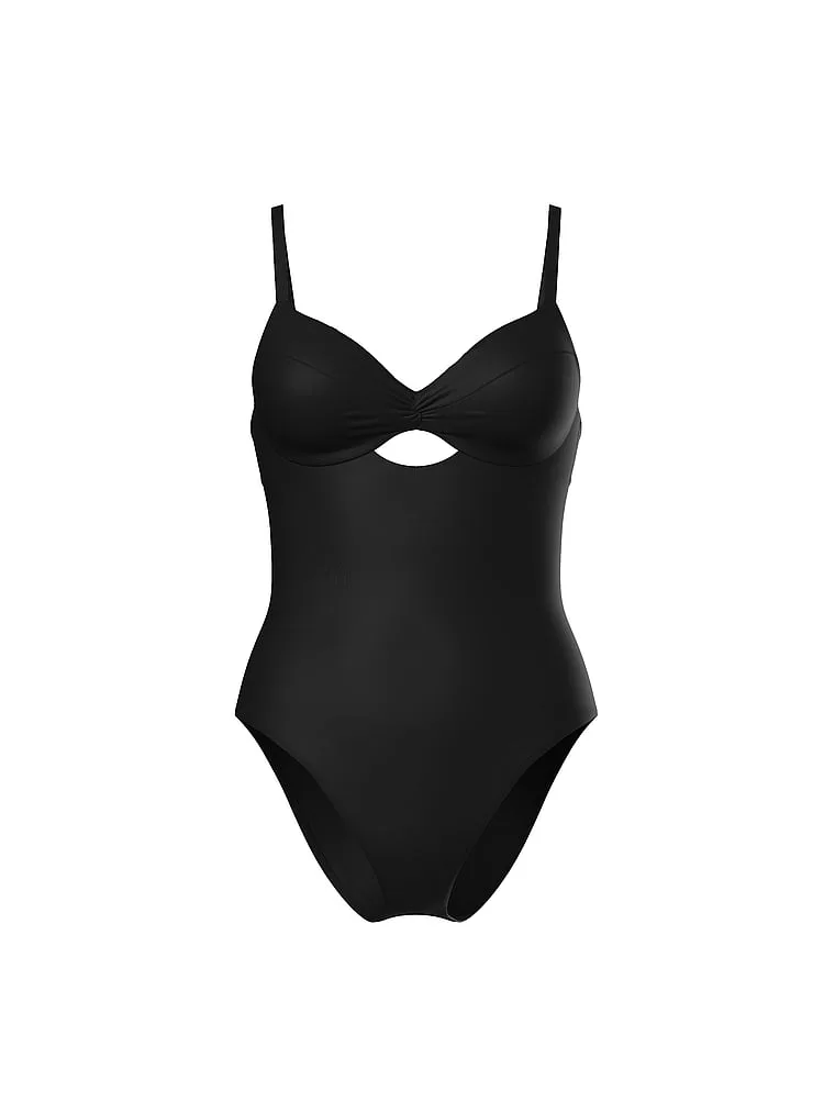 Цельный купальник Victoria'S Secret Swim Essential Twist с эффектом пуш-ап, черный — фото 3