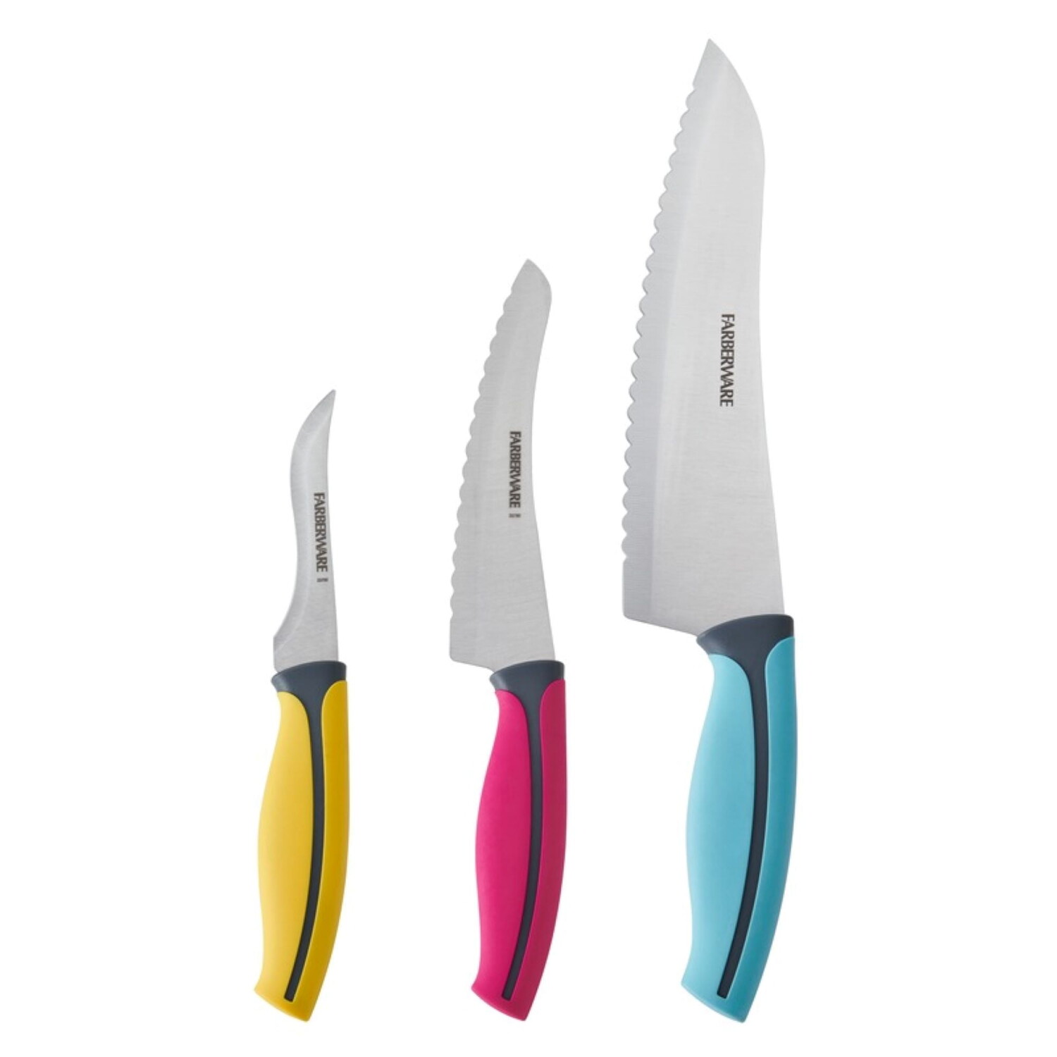 

Набор ножей шеф-повара Farberware Precision Slice 3 шт, разноцветный