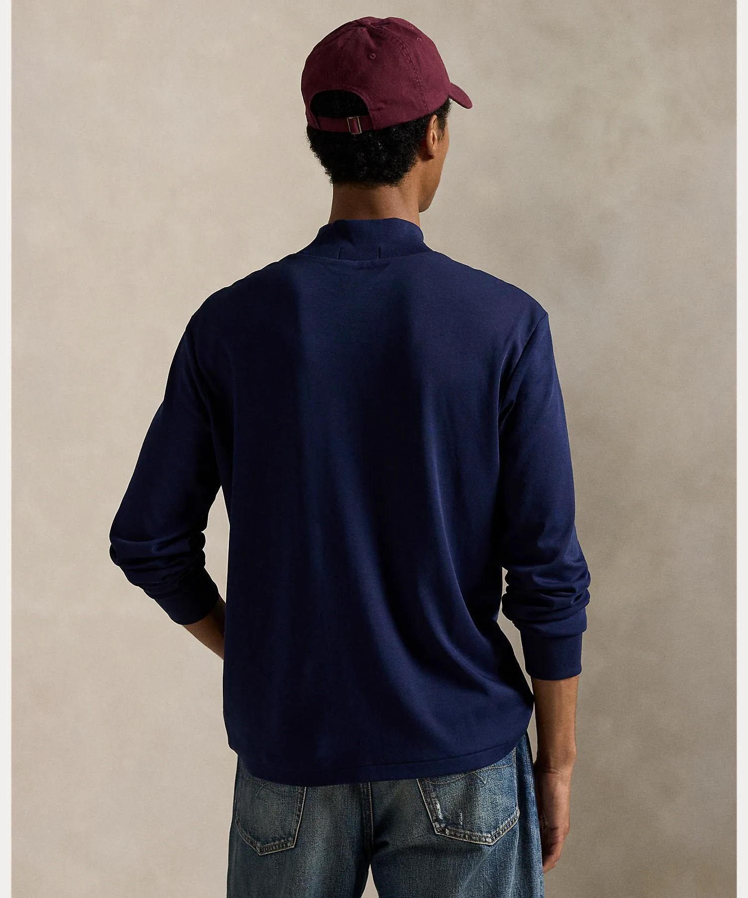 Мягкая хлопковая рубашка с воротником-стойкой Polo Ralph Lauren, 410 Navy — фото 2