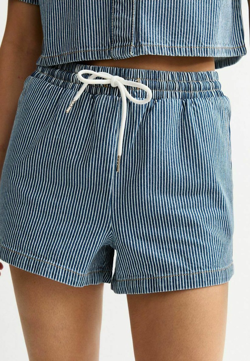 

Джинсовые шорты STRIPE PRINT DRAWSTRING New Look, темно-синий