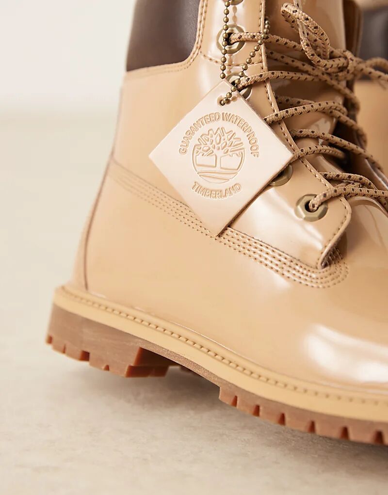 Премиальные ботинки Timberland высотой 6 дюймов из лакированной кожи пшеничного цвета — фото 3