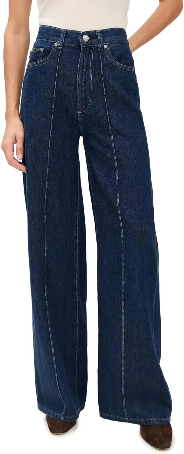 

DL1961 Женские джинсы Hepburn Aura широкие с высокой посадкой