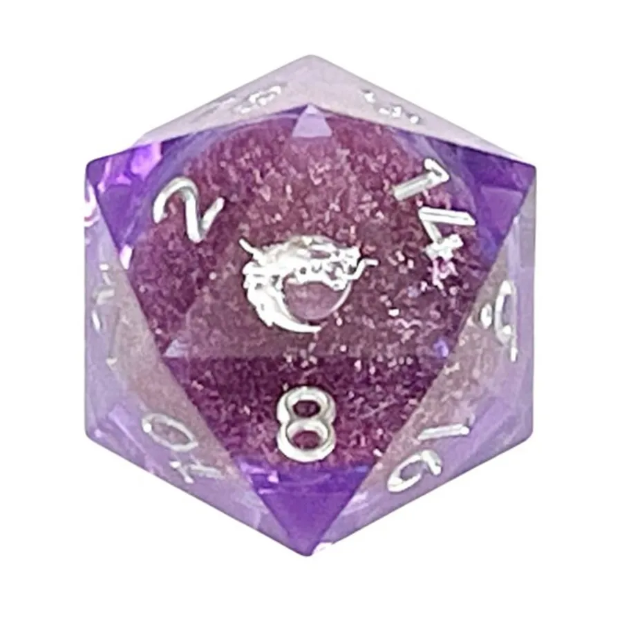 

35мм d20 - Аметистовая ярость, Liquid Infused Dice