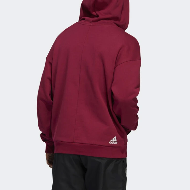 Толстовка мужская бордовая Adidas, цвет Burgundy — фото 3