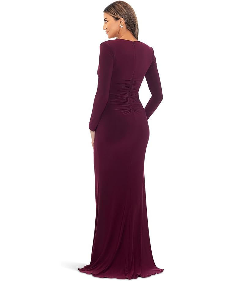 

Платье XSCAPE Long Deep V Ity Long Sleeve, цвет Wine