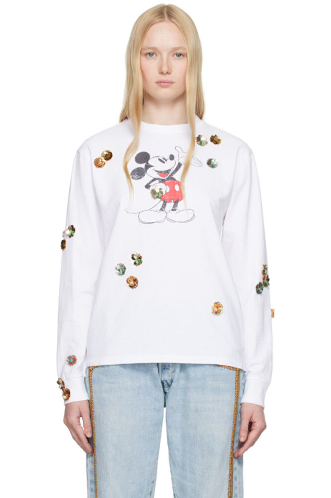 

Белая футболка с длинными рукавами Disney Mickey Coperni
