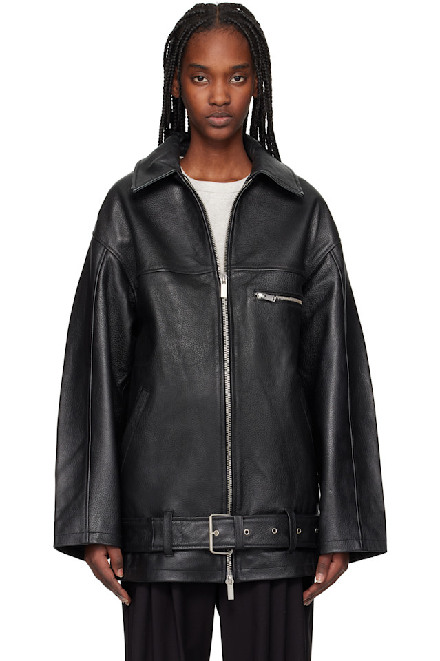 

Кожаная куртка оверсайз Remain Birger Christensen, черный