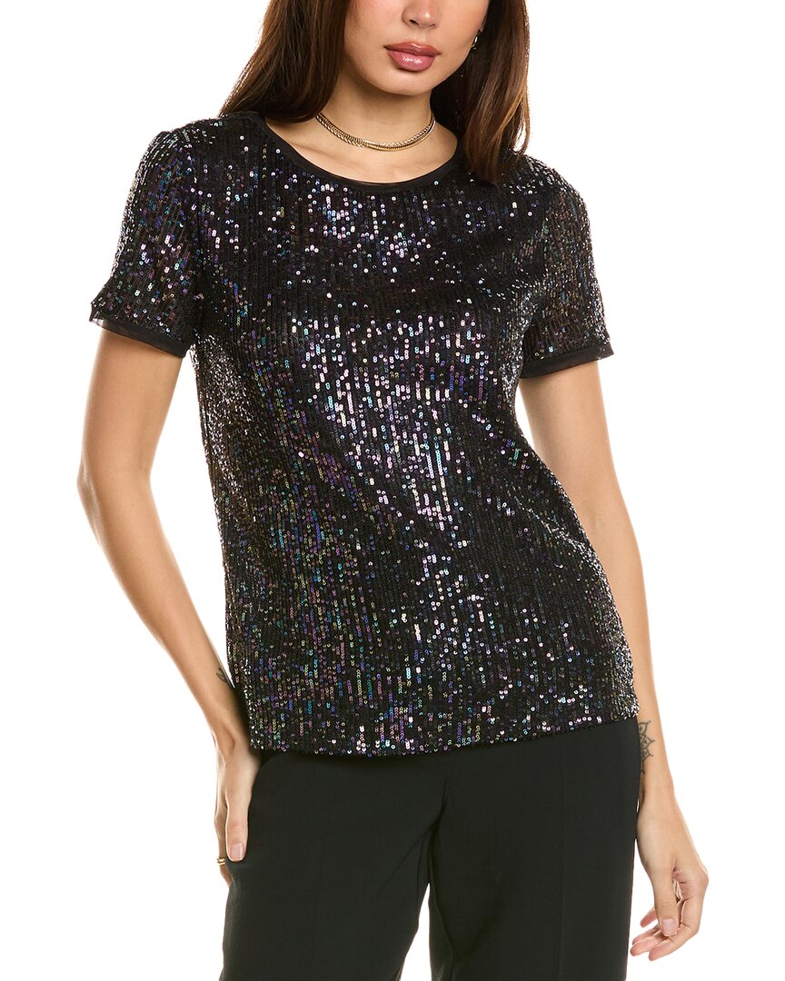 

Футболка с полосками Anne Klein, черный